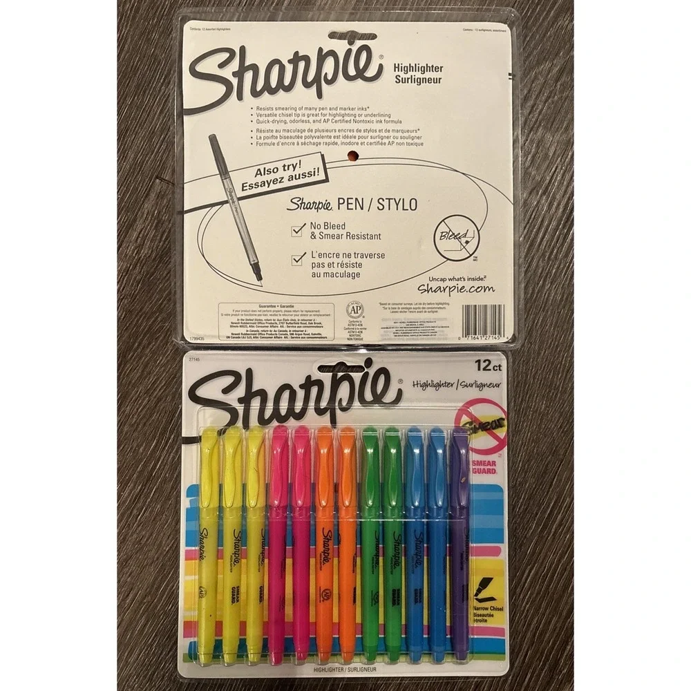 24 Highlighters Sharpie Narrow Chisel Point Assorted Color Highlighters